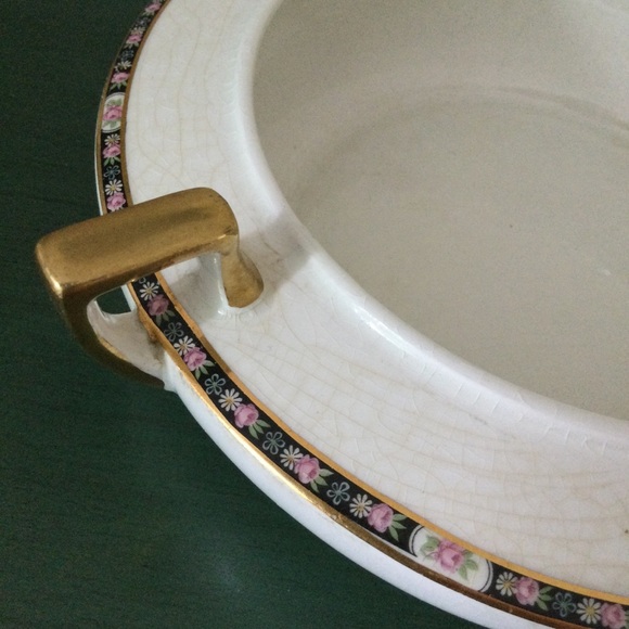 Antique 1920s HOMER LAUGHLIN Covered Serving Dish – Gold Trim Crackled Glaze EUC - Picture 7 of 16